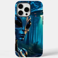 Hyper Realistic Alien and UFO in the Forest iPhone 16 Pro Max Case