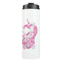 Pink Unicorn Thermal Tumbler