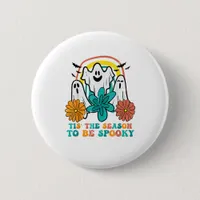 Tis The Season To Spooky Retro Halloween Women Button