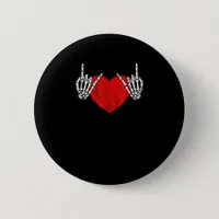 Skeleton Hand Heart And Roll Valentines Halloween Button