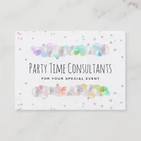 *~* Festive Balloons Rainbow Party Event Planner  Business Card