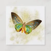 ** Gold Dust Magical Gold Gilded Butterfly Square Business Card