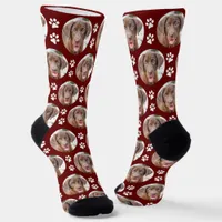 Personalized Dog Pet Photo Animal Paw Prints Socks