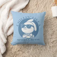 Chill Mode Mindful Bunny Relaxation  Throw Pillow