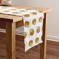 Happy Easter Chick Hatching Colorful Egg Patterned Short Table Runner