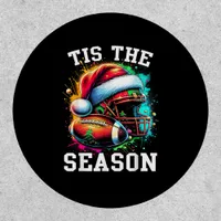 Tis The Season Football Mom Christmas Santa Hat Co Patch