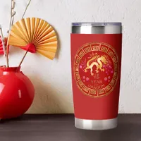 Chinese Zodiac Dragon Red/Gold ID542 Insulated Tumbler