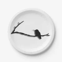 Paper Plate - Hummingbird Silhouette on Branch