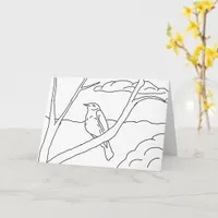 Greeting Card - Bird in Branches