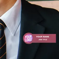Corporate Elegance: Maroon Magnetic Pin Name Tag