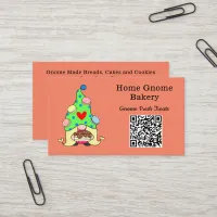 QR Code Gnome Hometown Bakery Salmon Color Business Card