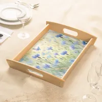 Watercolor Blue Floral Cornflower Germany | Serving Tray