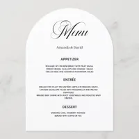 Wedding arch dinner menu card