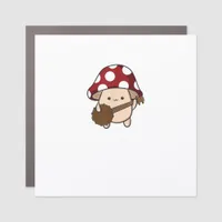 Cottagecore Aesthetic Cute Mushroom Playing Banjo  Car Magnet