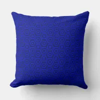 Festive Blue Nested Hexagons Throw Pillow