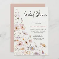 Blush Wildflowers Bridal Shower Invitation