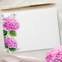 Pink Hydrangea Watercolor Flowers Elegant Wedding Envelope