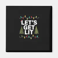 Let's Get Lit Funny Christmas Drinking Lights Magnet