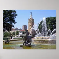 Kansas City, Missouri Plaza Fountain Poster