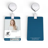 Navy Blue Staff ID Badge with Photo