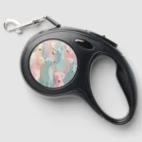 Dog Pattern Pastel Colors Minimalist Illustration Retractable Pet Leash