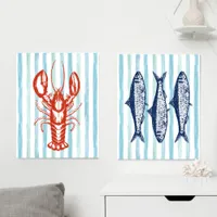 Fisherman Aesthetic Coastal Nautical Wall Art Sets