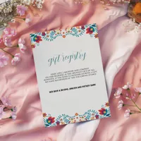 Mexican Colorful Floral Wedding Gift Registry Card