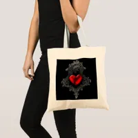 Red Goth Heart Tote Bag