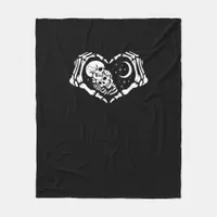 Skeletons Heart  Hands Fleece Blanket