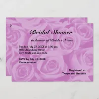 Light Purple Rose Background Bridal Shower Invite