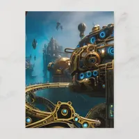 Steampunk City Under The Sea Postcard