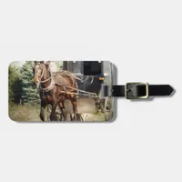 Horse and Buggy in Rural Iowa Luggage Tag