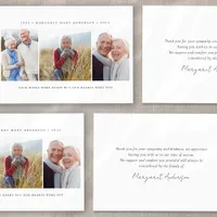 Minimalist 3 Photo Funeral Sympathy  Thank You Card