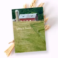 Red Barn and Silo Farm Engagement Party Invitation