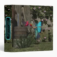 Cute Fairy Feeding a Bird 3 Ring Binder