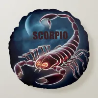 Scorpio astrology sign round pillow