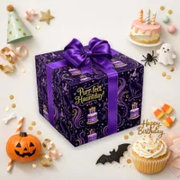 Spooky Purple Gothic Cat Birthday Wrapping Paper