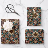 Abstract Holiday Cheer: Seamless Festive Wrapping Paper Sheets