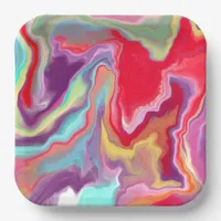 Colorful Abstract Modern Digital Art     Paper Plates