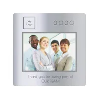 Business Company logo photo thank you silver award Metal Print