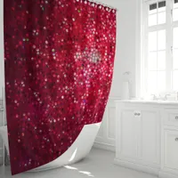 Sparkly Red Glitter Glam Shower  Shower Curtain