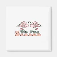 Tis The Season Retro Groovy Christmas Vintage Chri Magnet