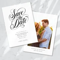 Romantic Calligraphy Script Photo Wedding Save The Date