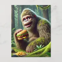 Sasquatch and the Cheesburger and Fries Forest Postcard