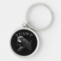 Crow F-Caw-F Funny Bird Moon Retro Classic Keychain