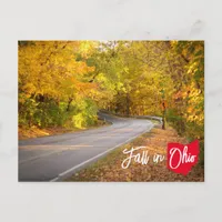 Fall in Ohio Curvy Road Autumn Foliage Postcard