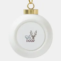 Oh Deer Retro Classic Design  Ceramic Ball Christmas Ornament