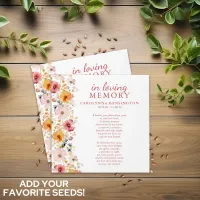 Wildflowers Memorial Funeral Bird Seed Packet Envelope