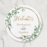Modern Greenery Gold Geometric Rustic Wedding  Favor Tags
