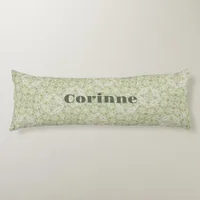 Monogram Name Sage Green Pattern | Body Pillow